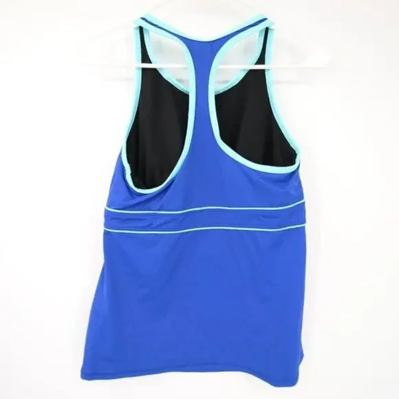 Lands End Swim Top Tankini Size 8 Blue Racerback New without Tags - Picture 6 of 7